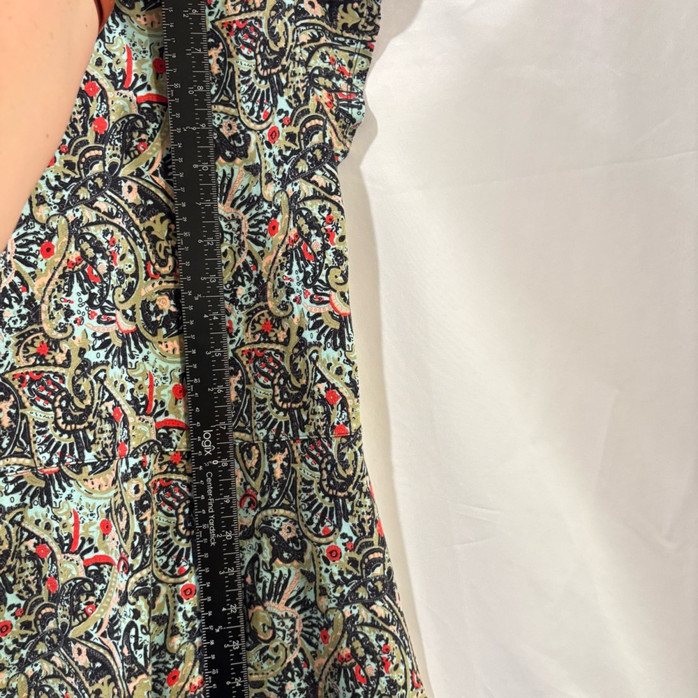 Sahalie Green Floral Swing Midi Dress Size Petite Large - Picture 8 of 9